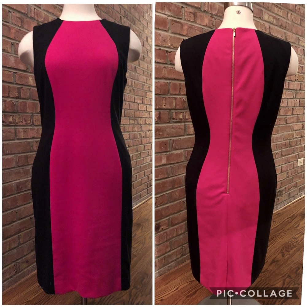 Tahari seeveless fitted illusion dress, Sz 10